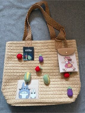 Studio Ghibli My Neighbor Totoro Knit Veggie Tote Bag